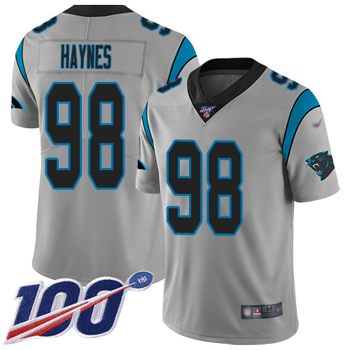 Carolina Panthers Limited Silver Men Marquis Haynes Jersey NFL Football #98 100th Season Inverted Legend->carolina panthers->NFL Jersey